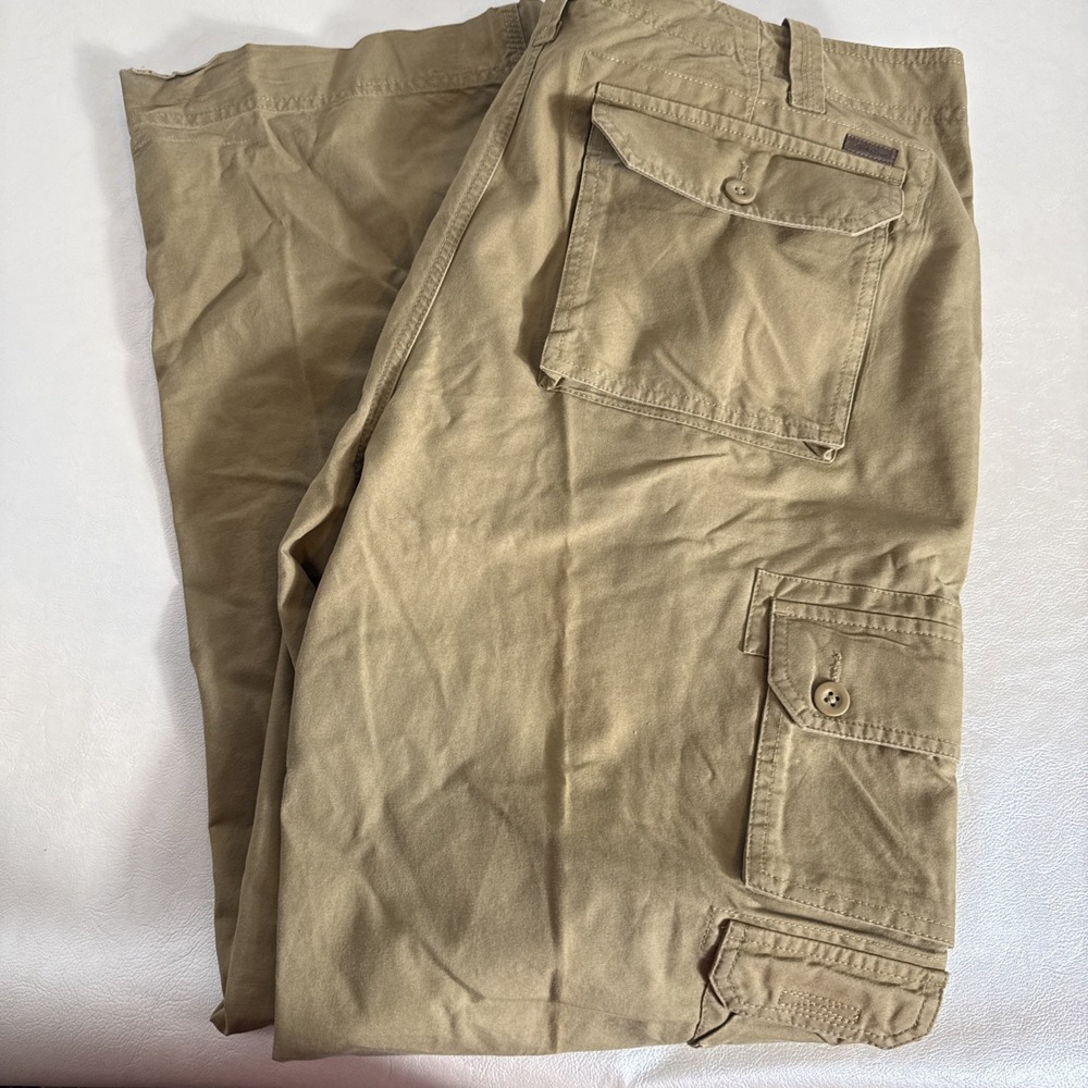 Eddie Bauer Mens Khaki Cotton Multi Pocket‎ Tactical Outdoor Cargo Pants 40x34